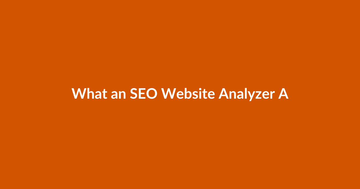 What an SEO Website Analyzer Actually Measures