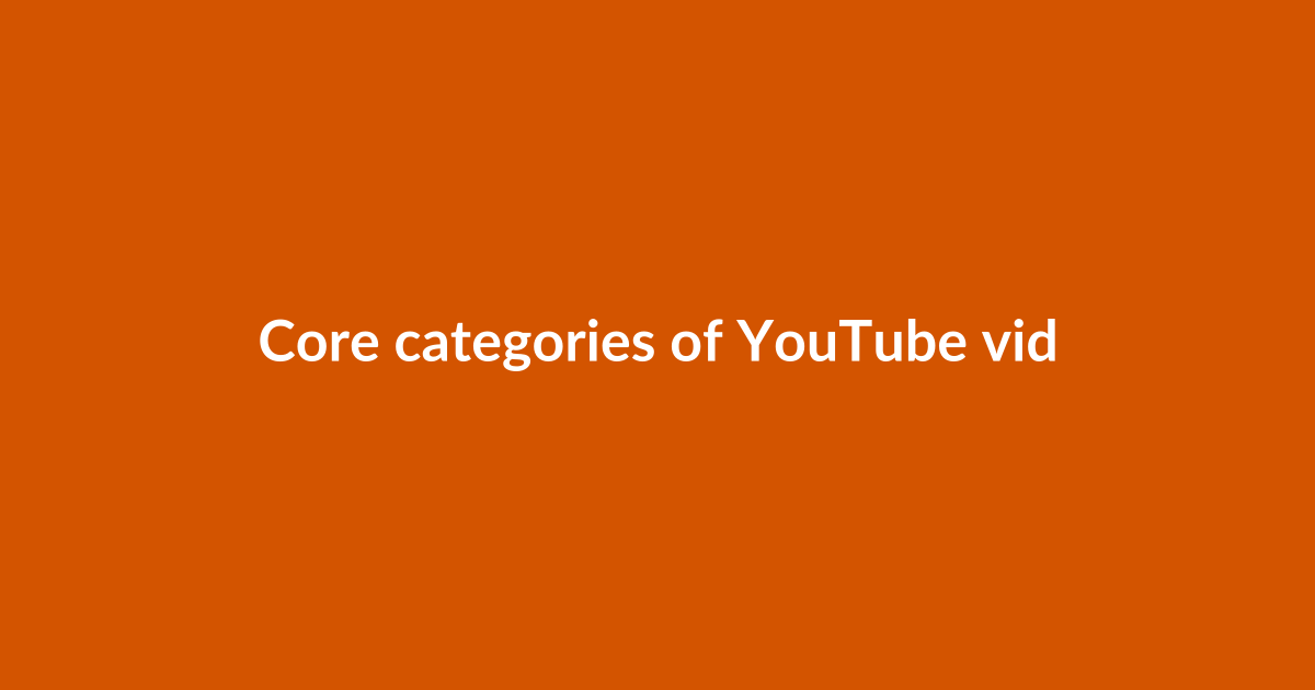 Core categories of YouTube video tools